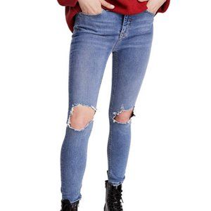 Free People High Rise Busted Skinny Jeans 24 NWT